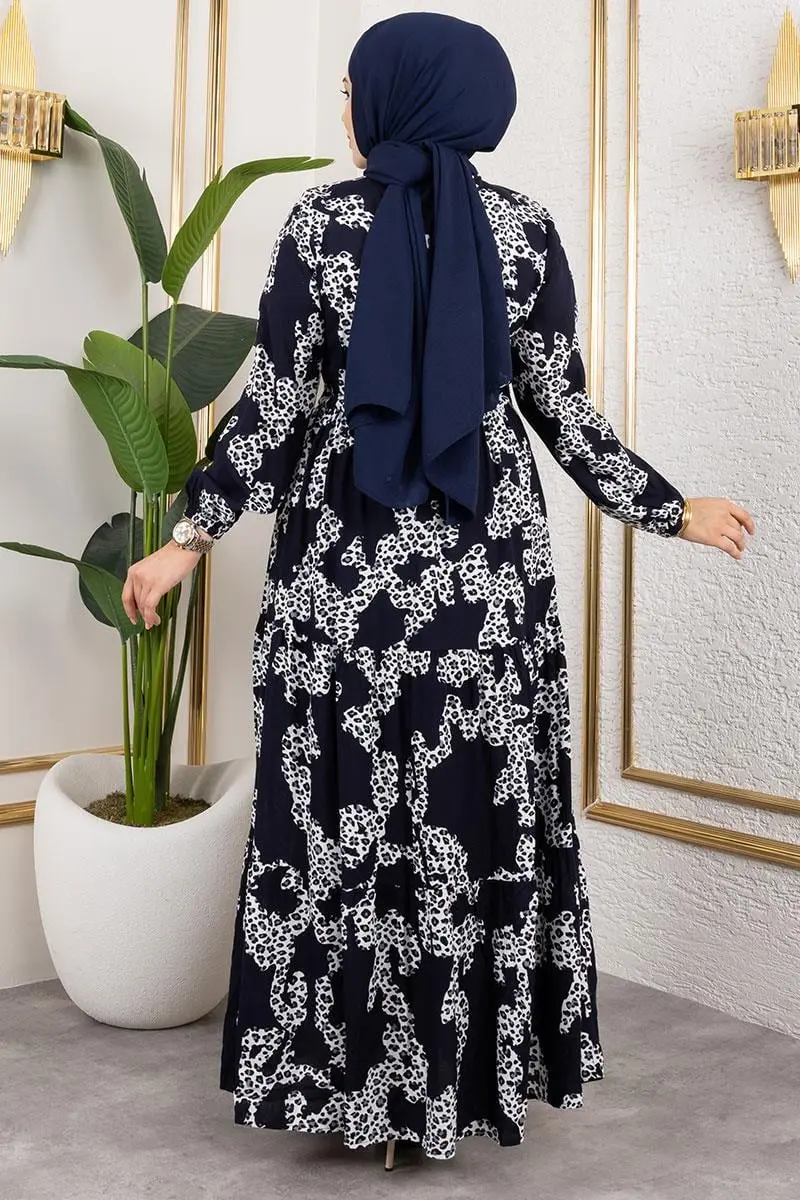 Leopard Print Viscose Dress-detail