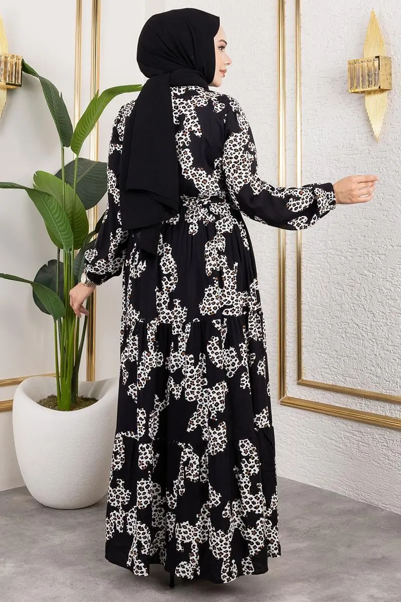 Leopard Print Viscose Dress-detail