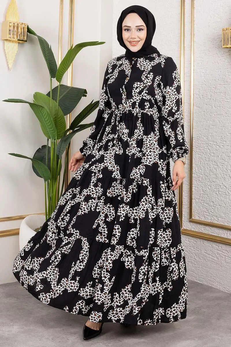 Leopard Print Viscose Dress