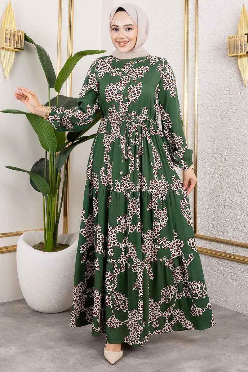 Leopard Print Viscose Dress-detail