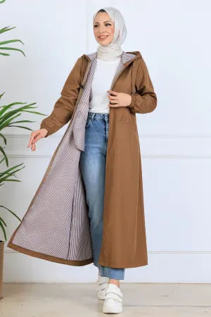 Long Coat With Patterned Interior