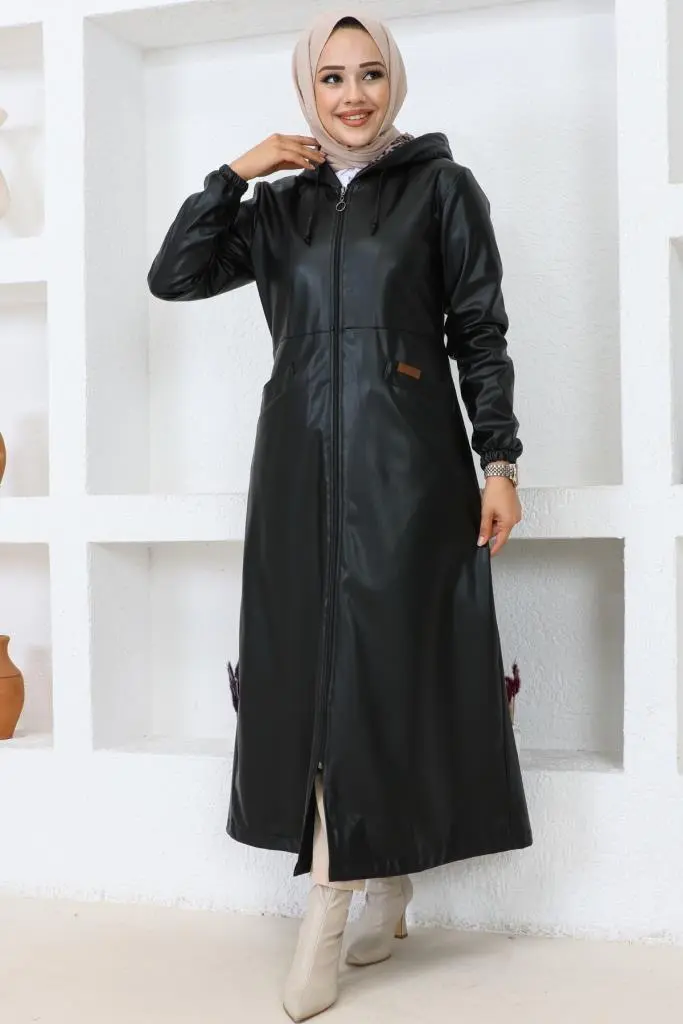 Long Leather Cap-detail