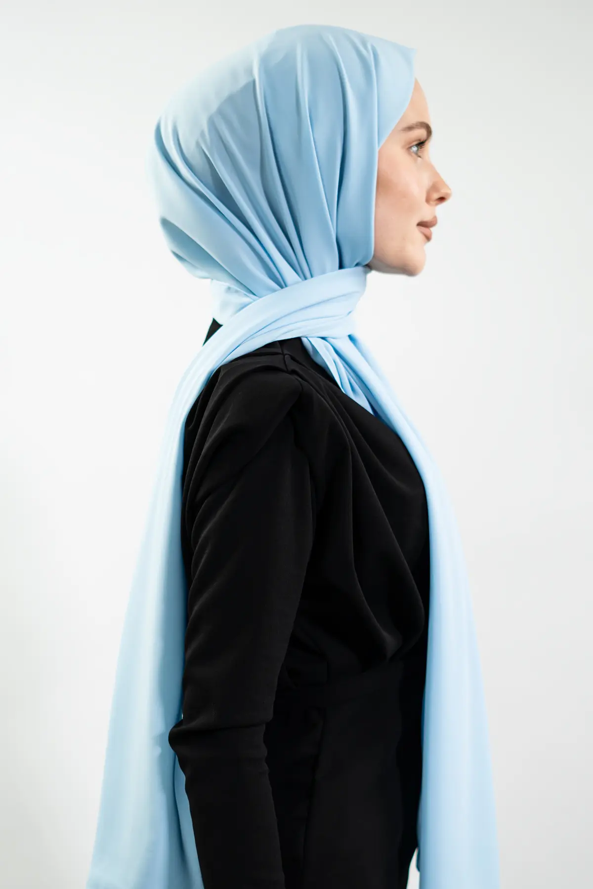 Madina Silk Baby Blue Shawl-detail