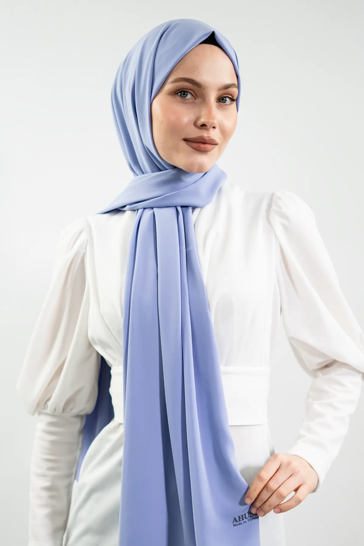 Madina Silk Blue Shawl-detail