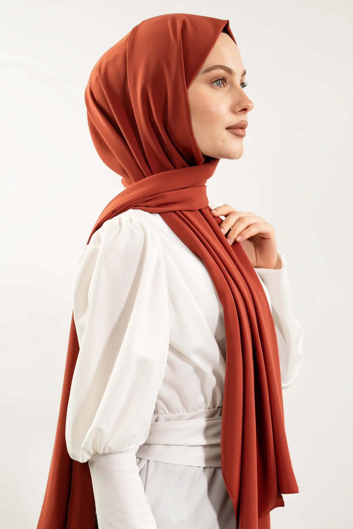 Madina Silk Brick Shawl-detail