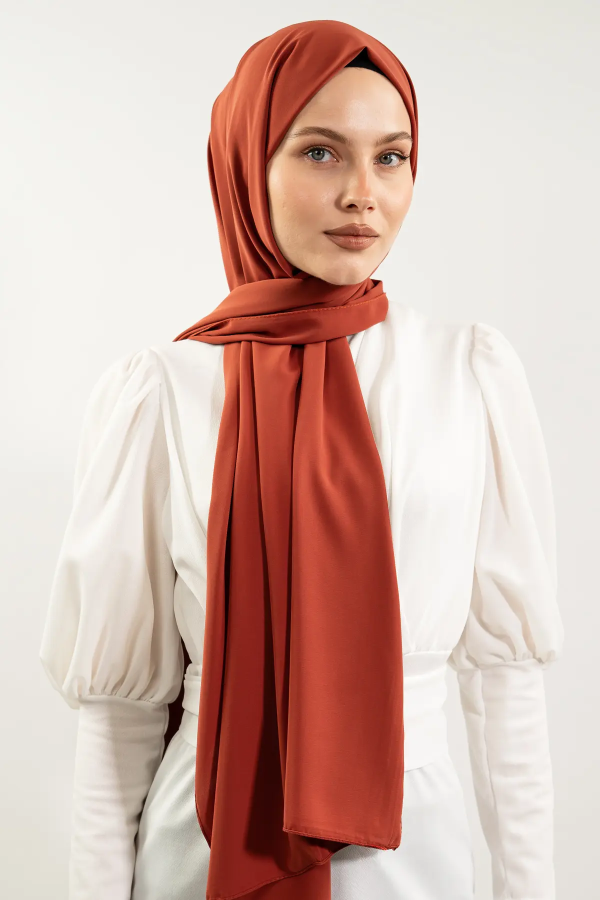Madina Silk Brick Shawl-detail