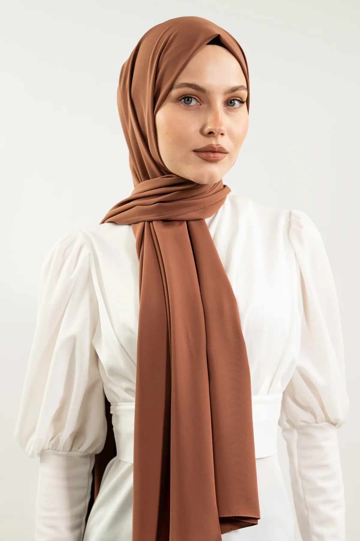 Madina Silk Brown Shawl-detail