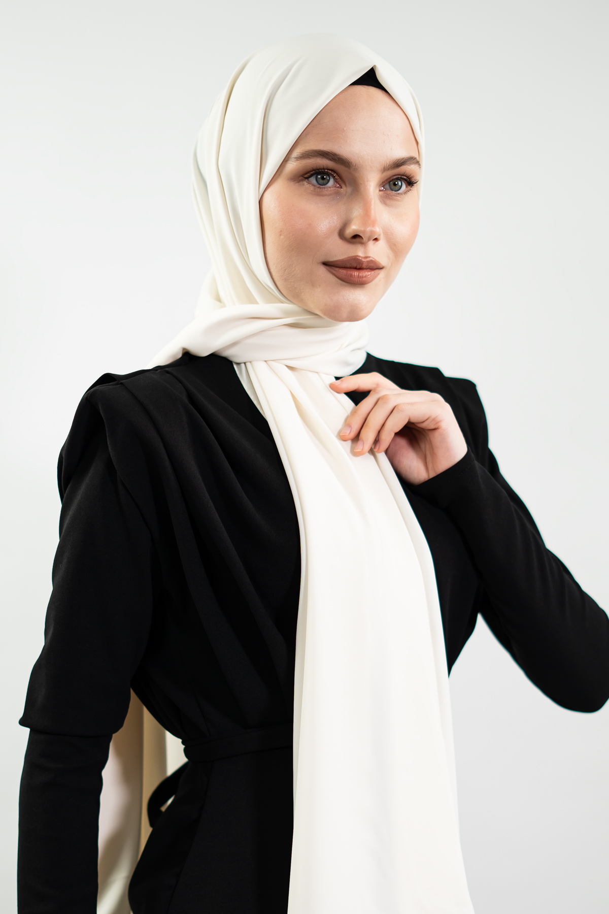 Madina Silk Cream Color Shawl