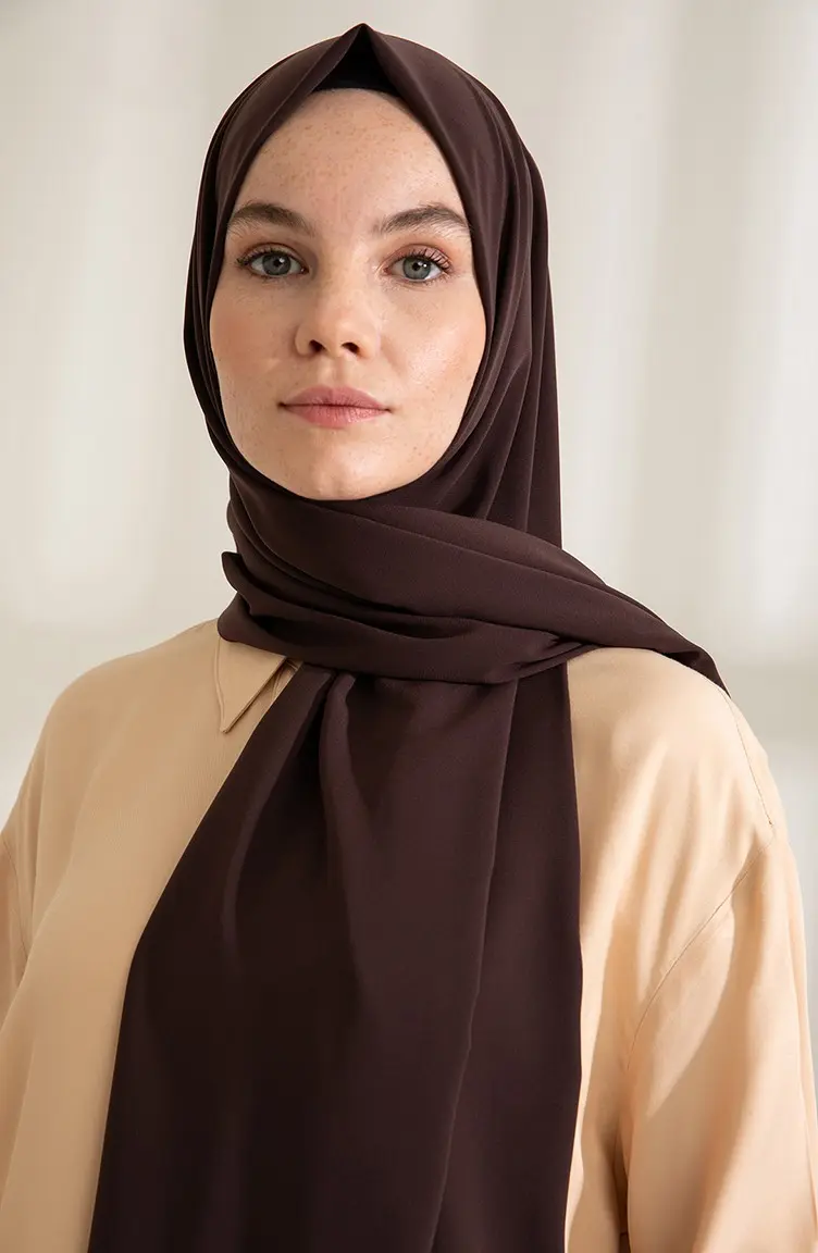 Madina Silk Dark Brown Shawl