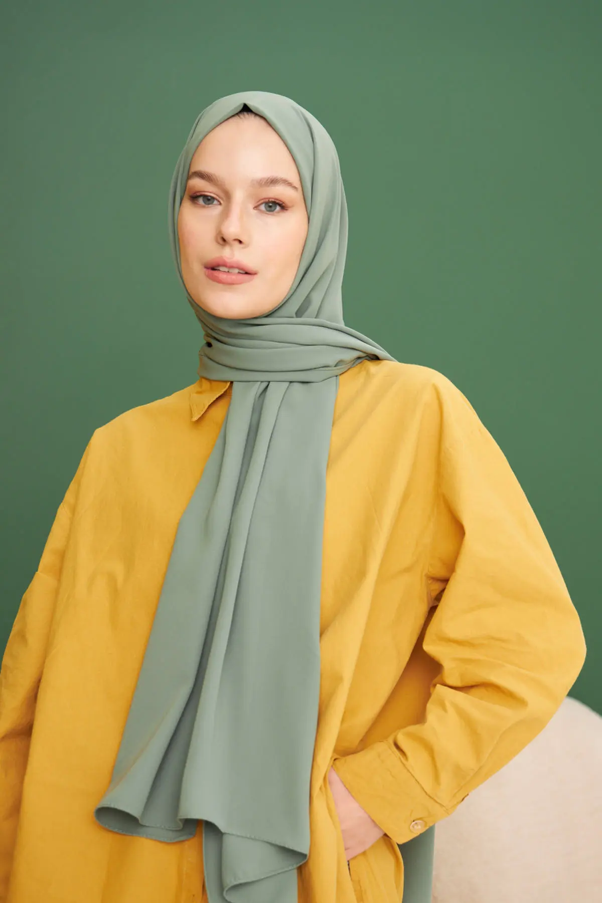 Madina Silk Green Shawl