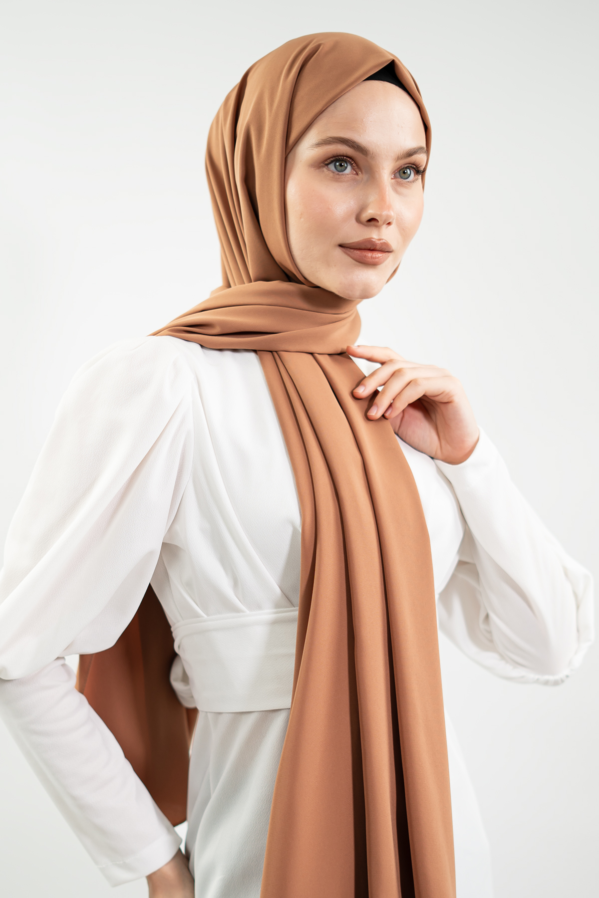 Madina Silk Honey Foam Color Shawl