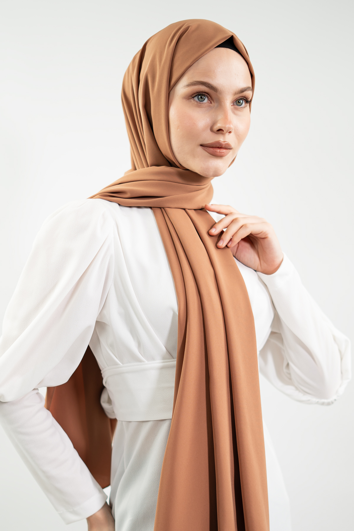 Madina Silk Honey Foam Color Shawl