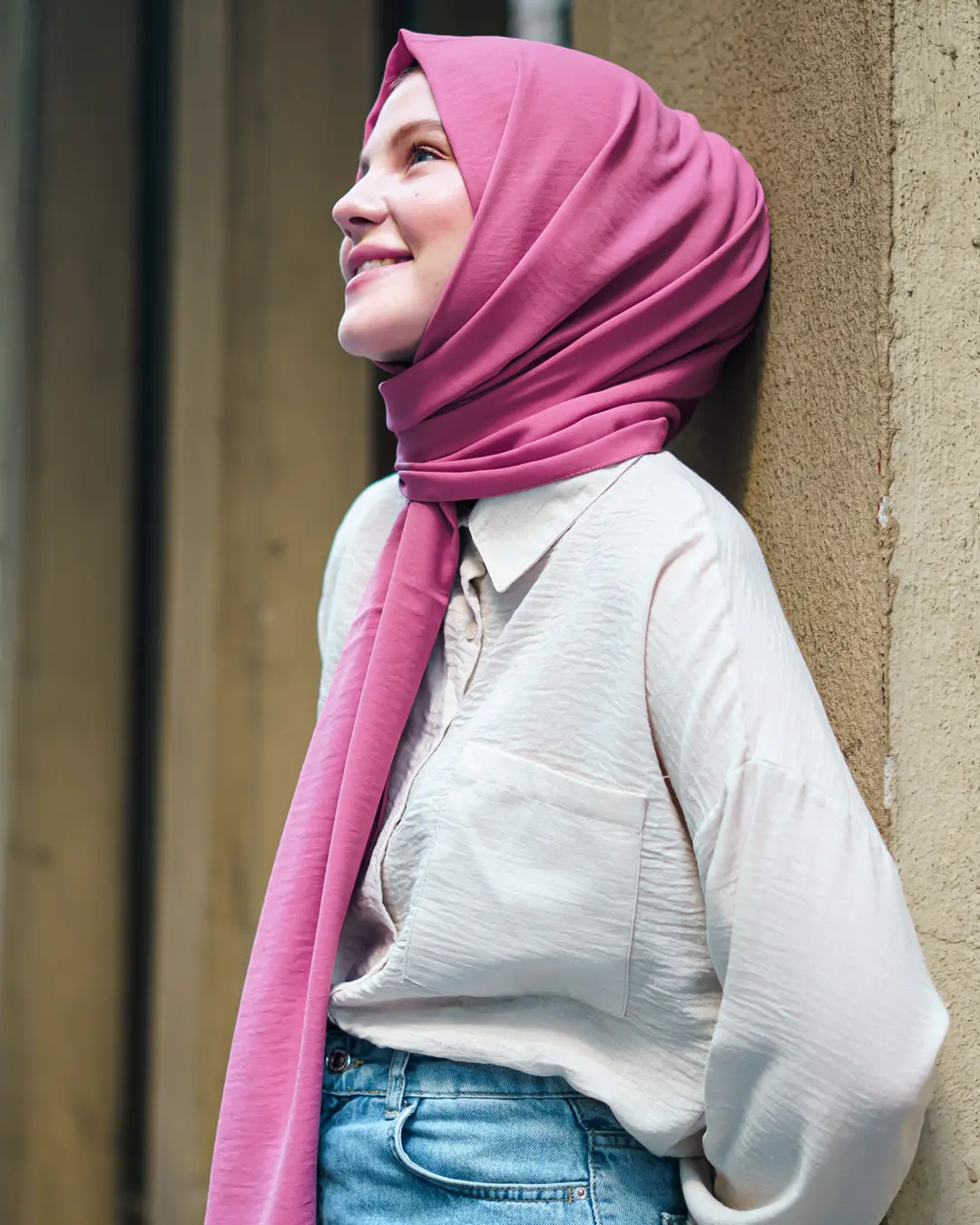 Madina Silk Pink Shawl-detail