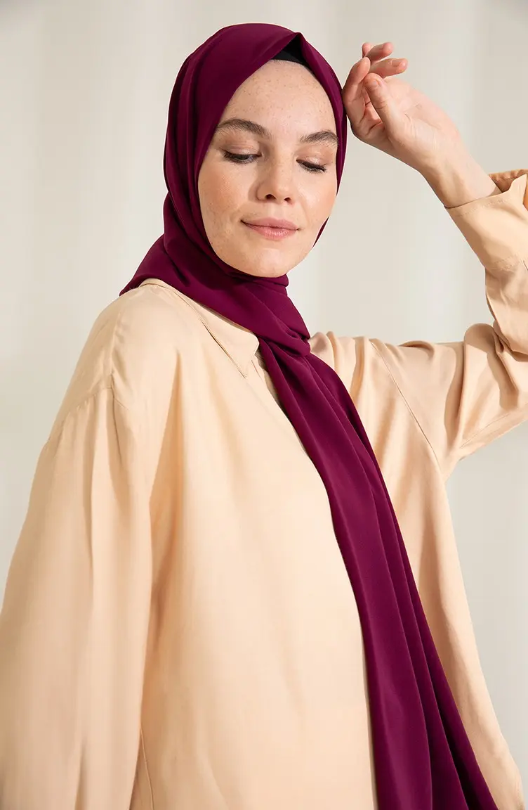 Madina Silk Plum Shawl-detail