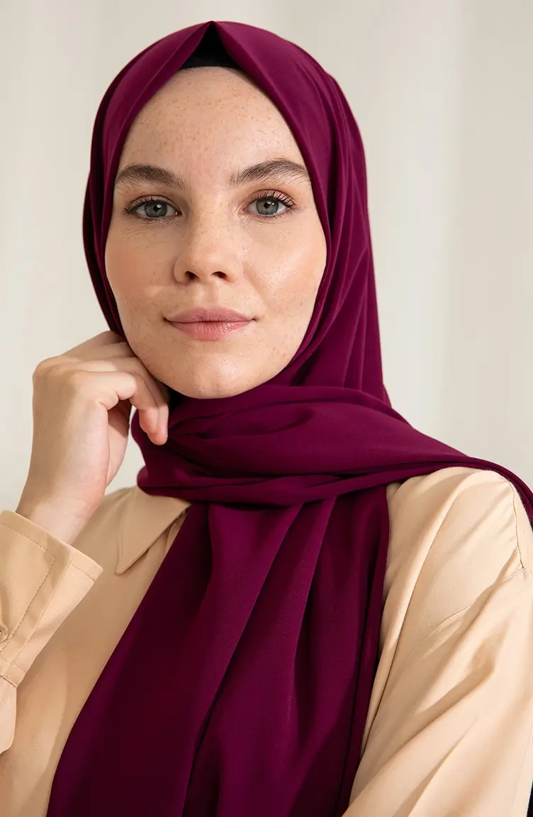 Madina Silk Plum Shawl