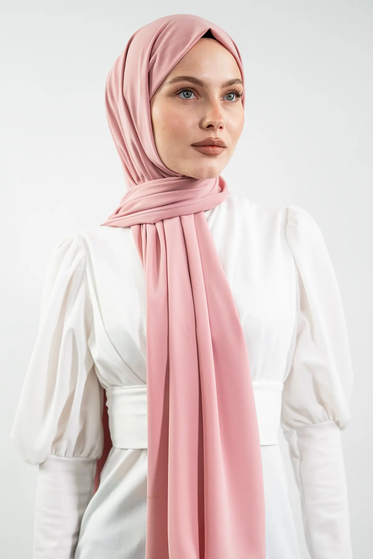 Madina Silk Powder Pink Shawl-detail