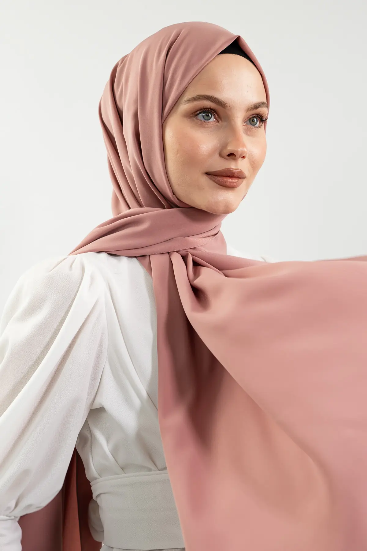 Madina Silk Powder Pink Shawl-detail
