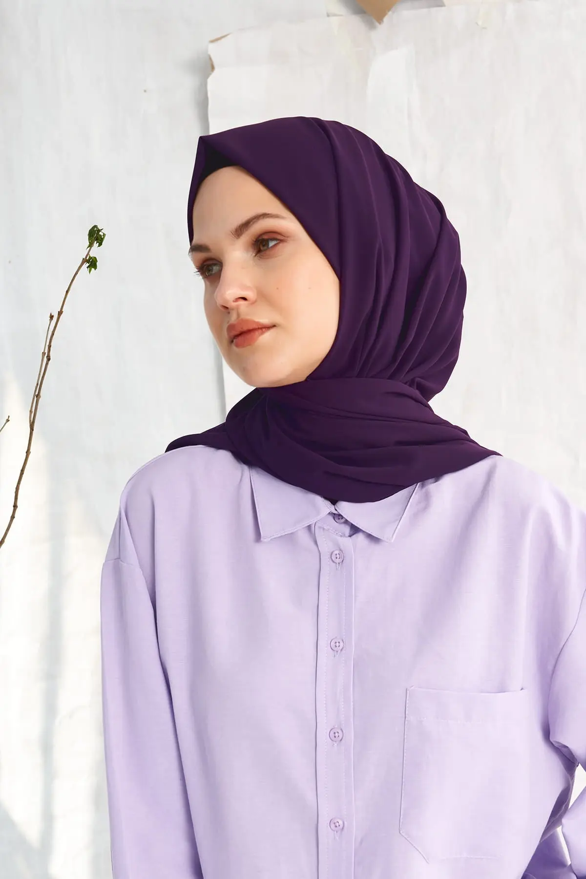 Madina Silk Purple Shawl-detail