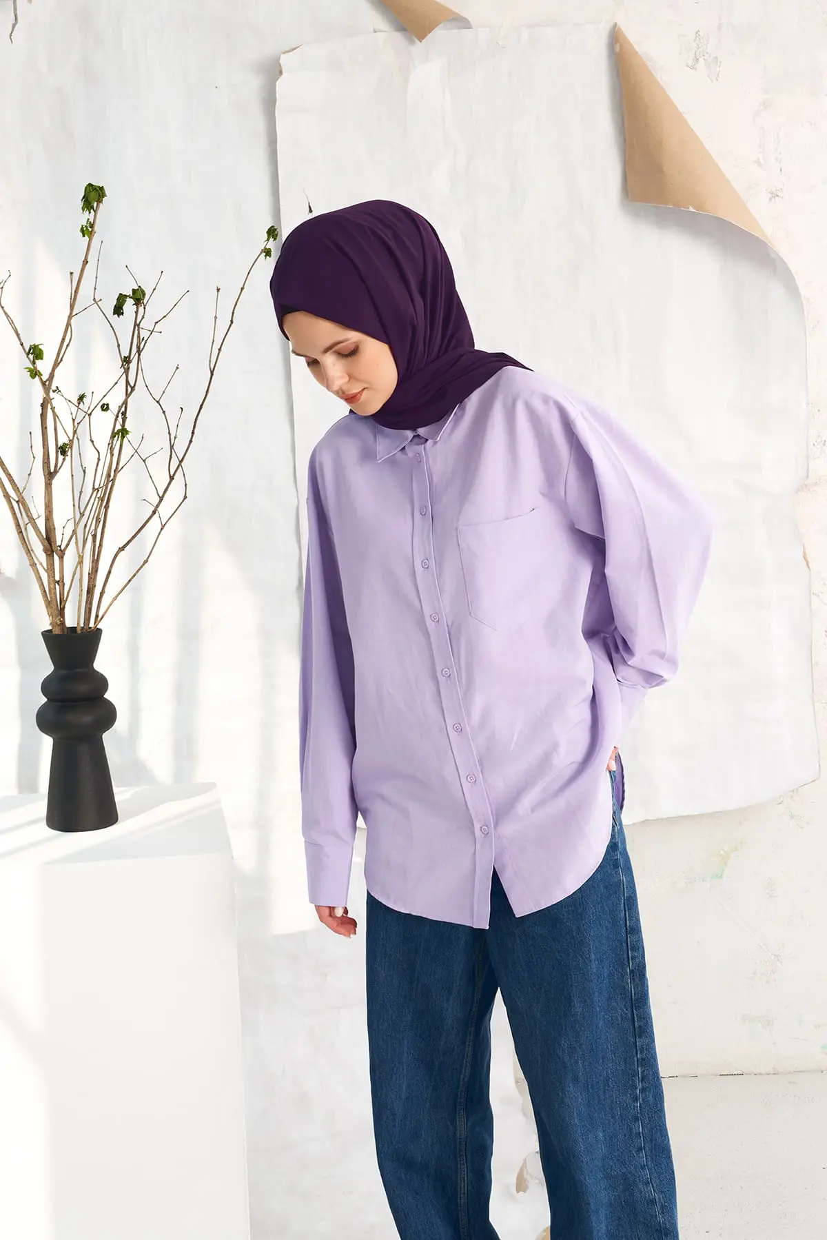 Madina Silk Purple Shawl-detail