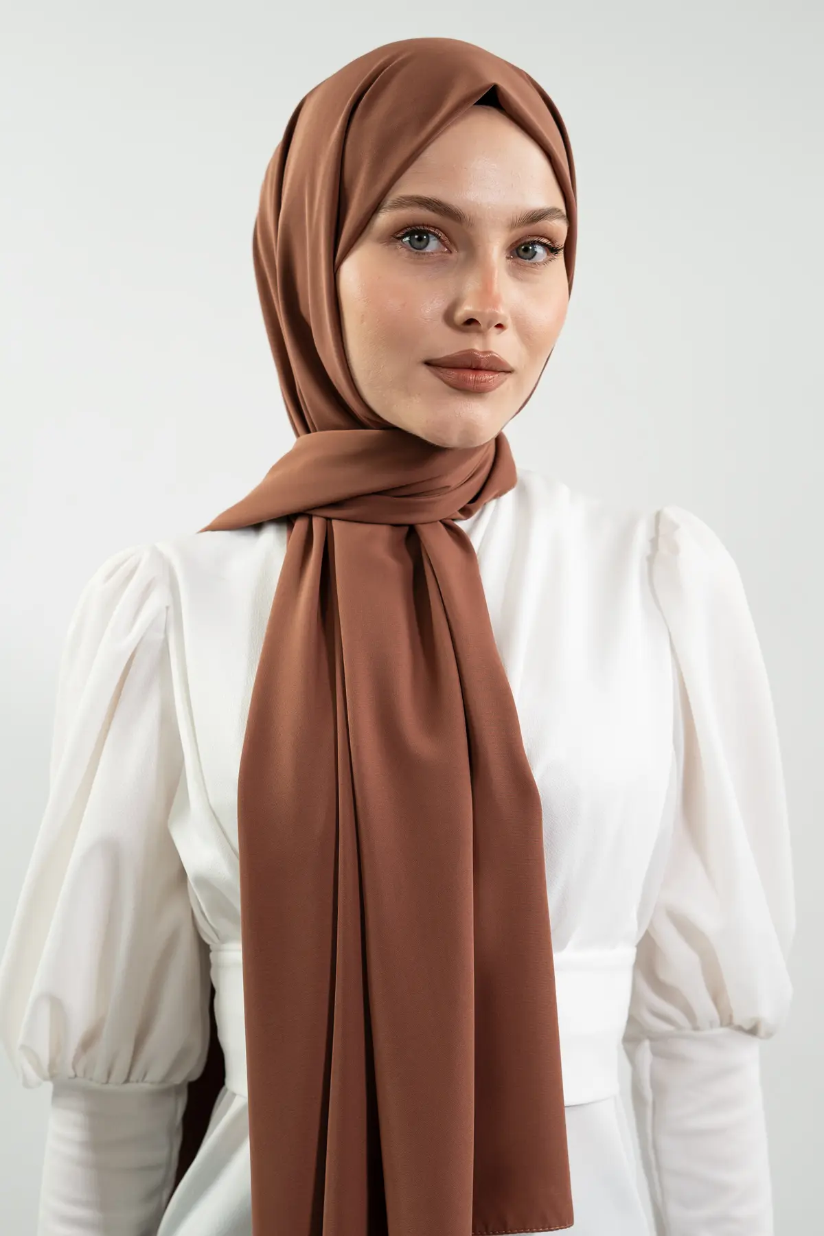 Madina Silk Tan Color Shawl-detail