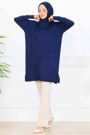 Mercerized Tunic With Patterned Sleeves