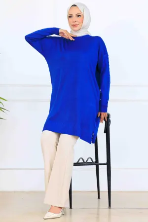 Mercerized Tunic With Patterned Sleeves