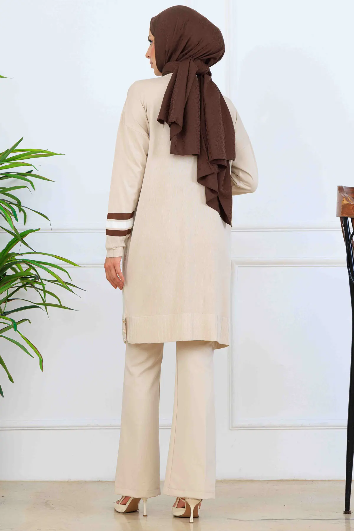 Mercerized Tunic With Stripe Detail-detail