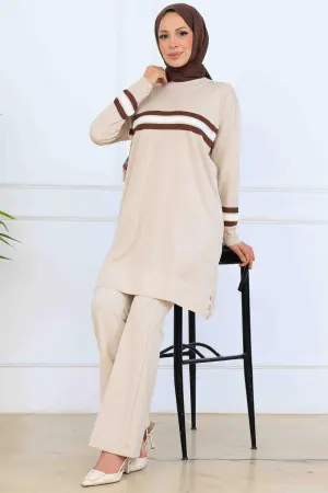 Mercerized Tunic With Stripe Detail