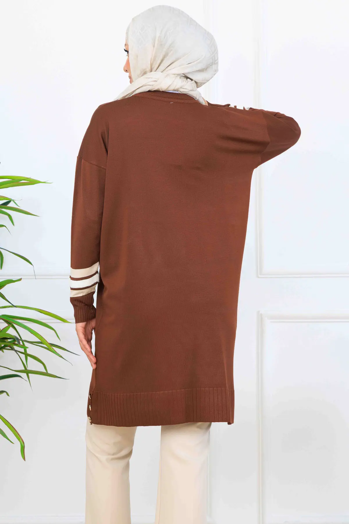 Mercerized Tunic With Stripe Detail-detail