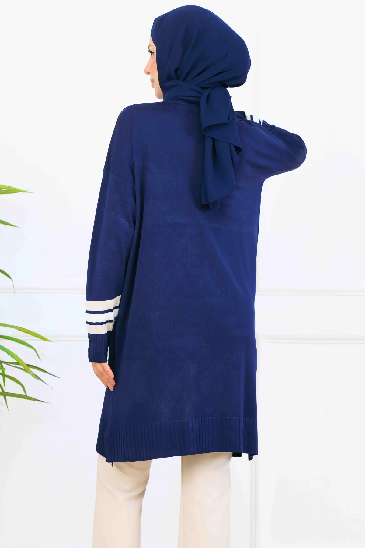 Mercerized Tunic With Stripe Detail-detail