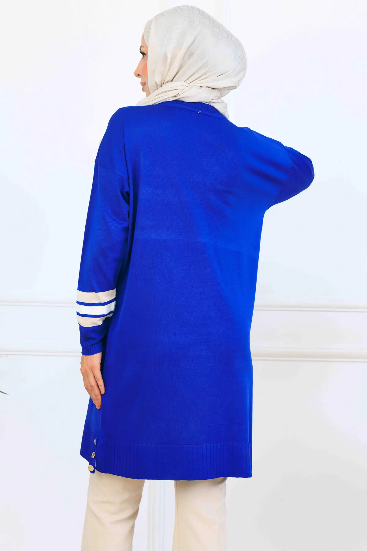 Mercerized Tunic With Stripe Detail-detail