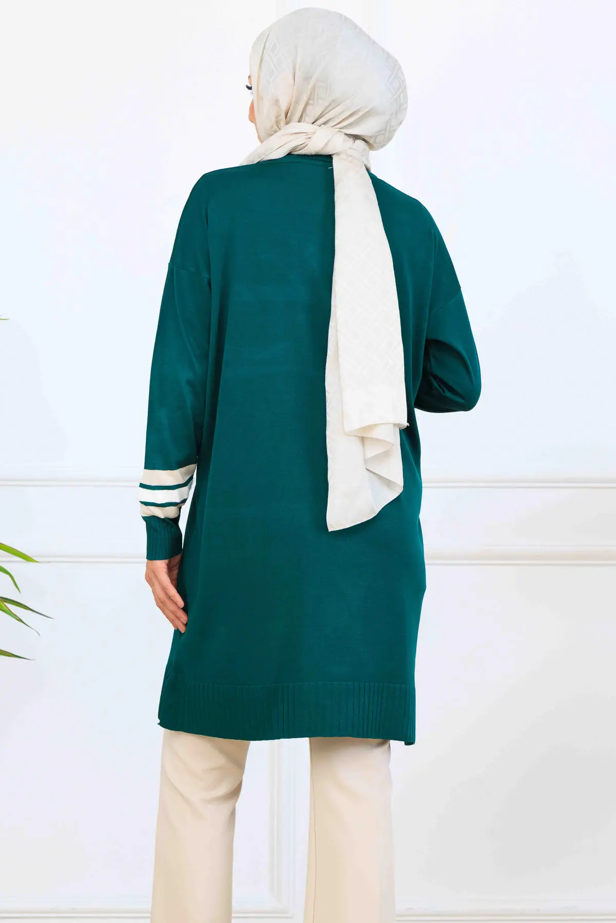 Mercerized Tunic With Stripe Detail-detail