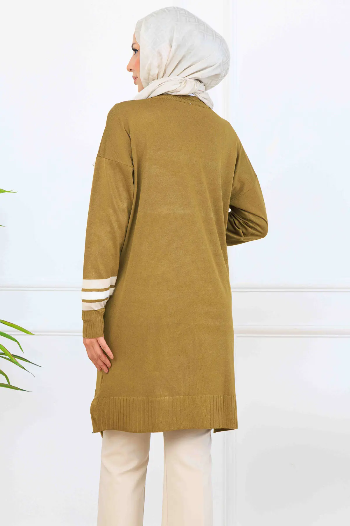 Mercerized Tunic With Stripe Detail-detail