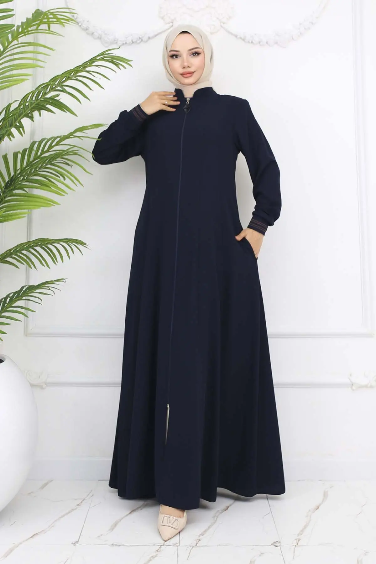 Mevlana Abaya With Elastic Sleeves-detail