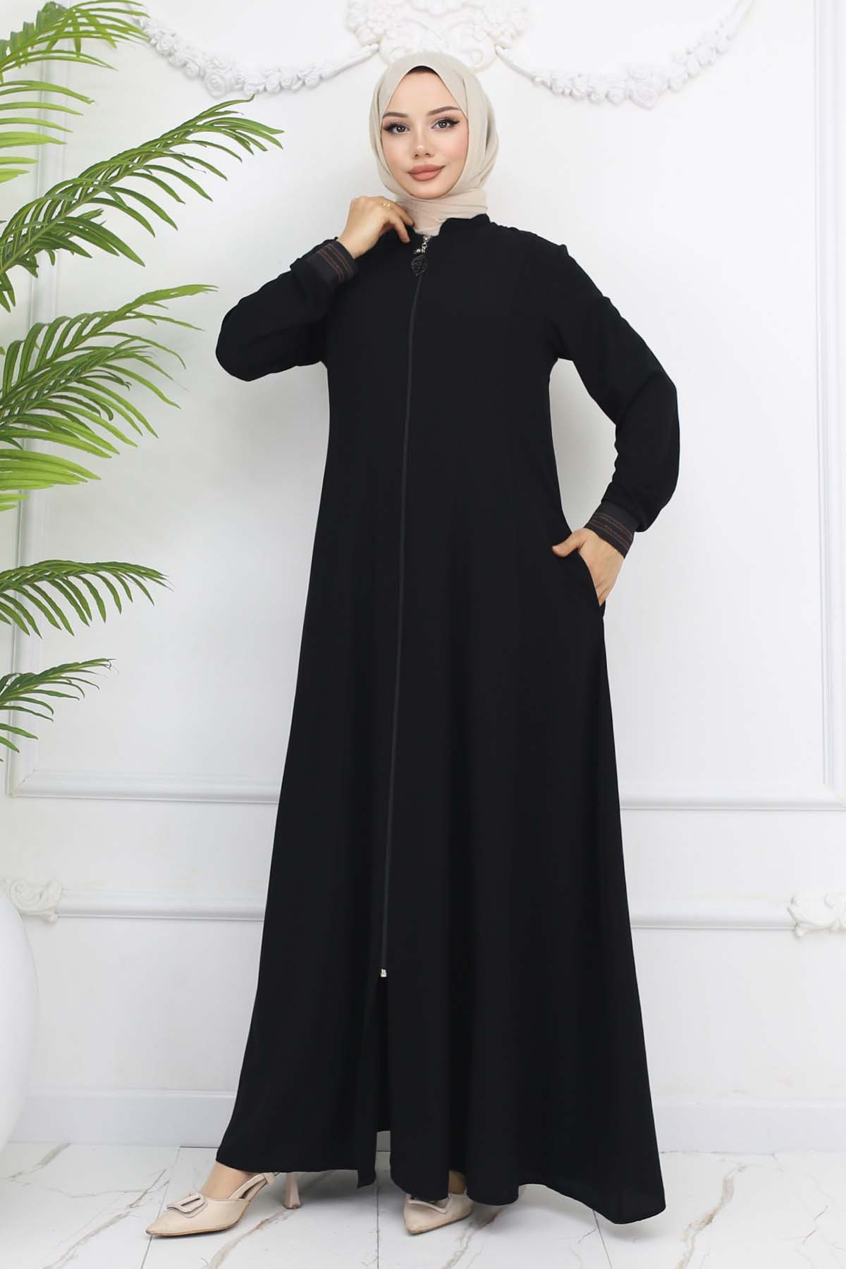 Mevlana Abaya With Elastic Sleeves