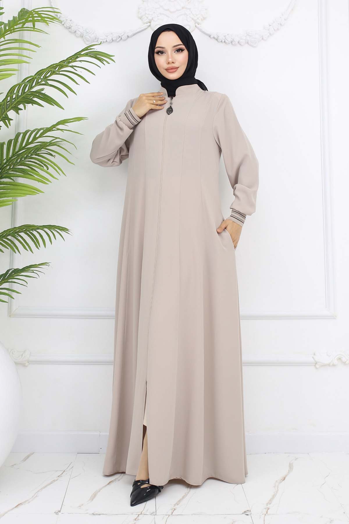 Mevlana Abaya With Elastic Sleeves