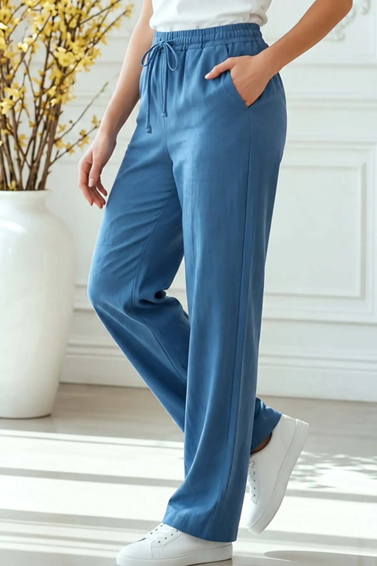Modal Trousers With An Elastic Waist-detail