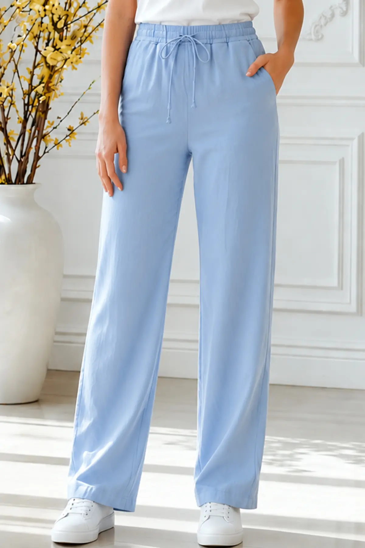 Modal Trousers With An Elastic Waist-detail