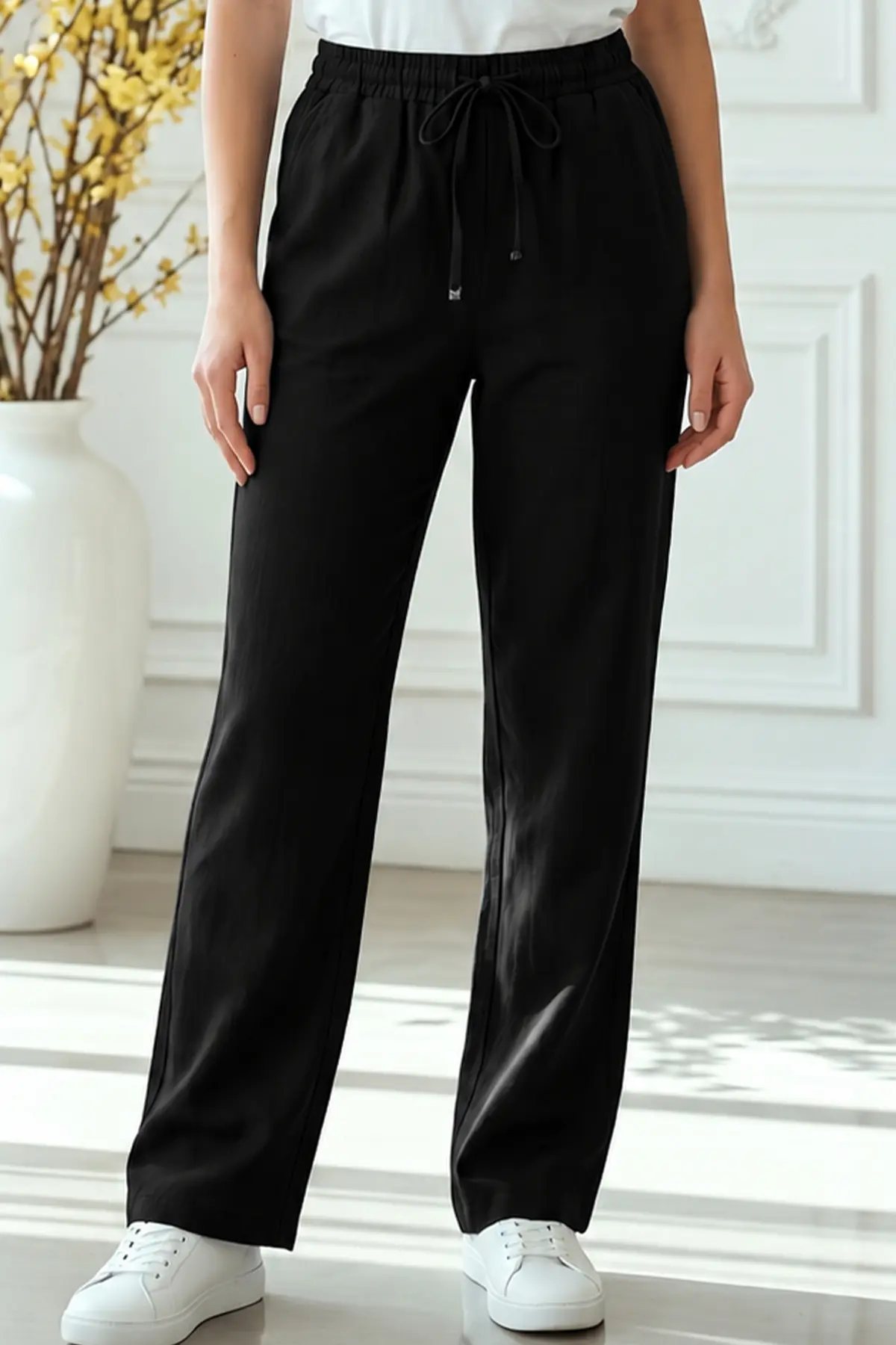 Modal Trousers With An Elastic Waist-detail