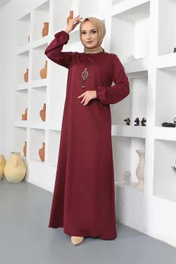 Necklace Crew Neck Hijab Dress