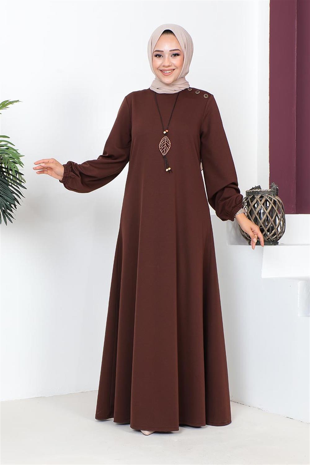 Necklace Crew Neck Hijab Dress