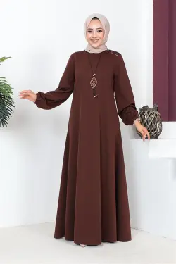 Necklace Crew Neck Hijab Dress