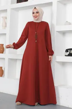 Necklace Crew Neck Hijab Dress