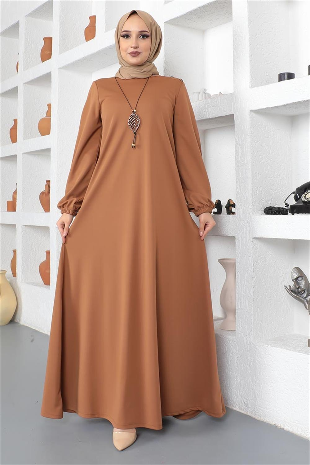 Necklace Crew Neck Hijab Dress