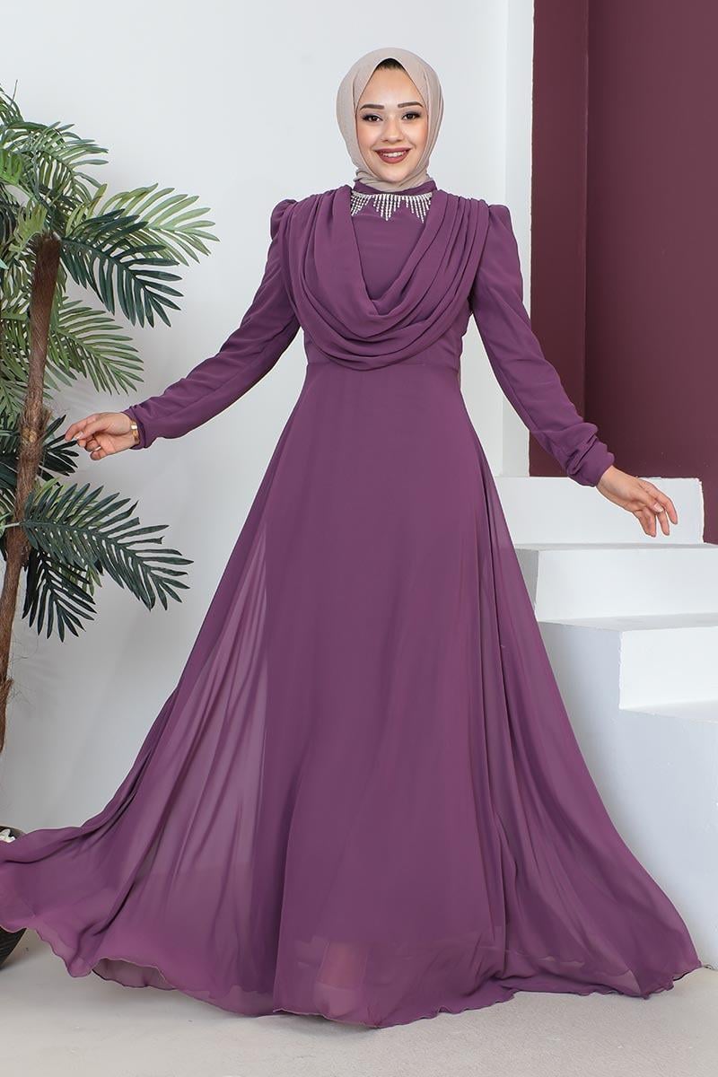 Necklace Hijab Evening Dress