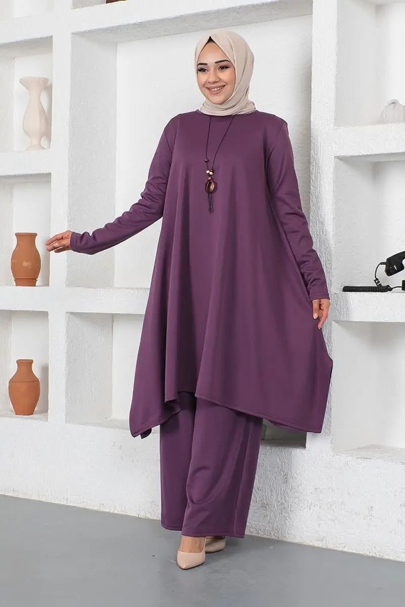 Necklace Slit Detailed Set-detail