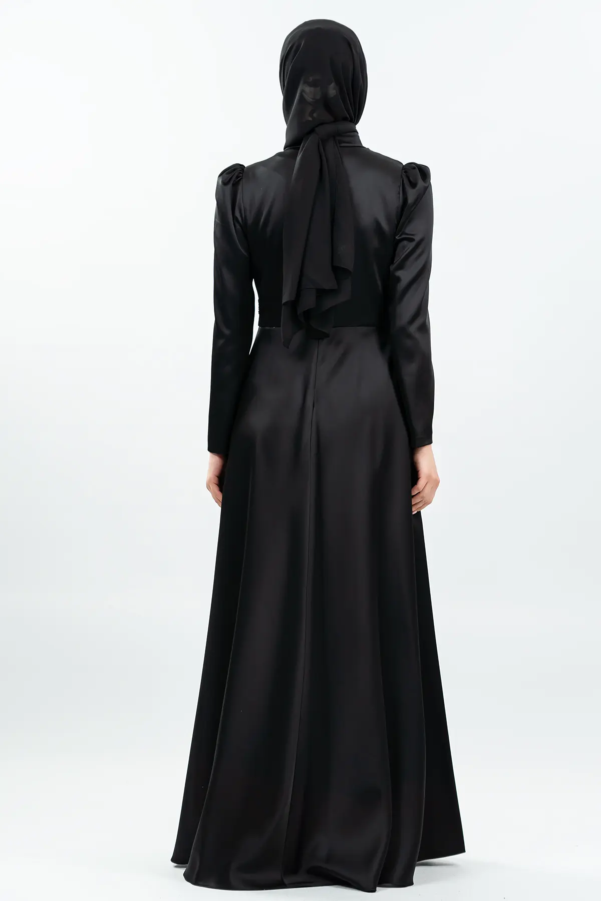 New Black Color Evening Dress-detail