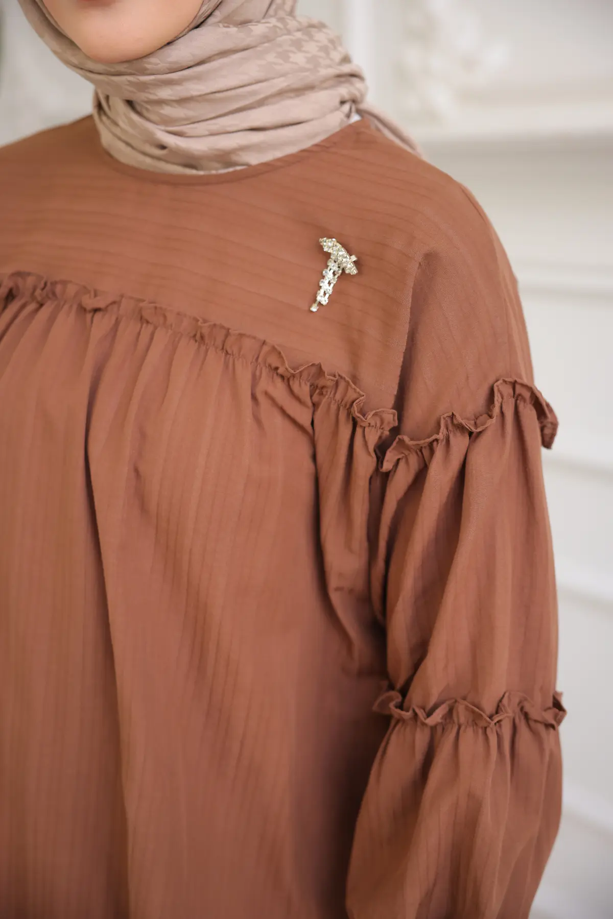 New Brooch Detailed Tunic-detail