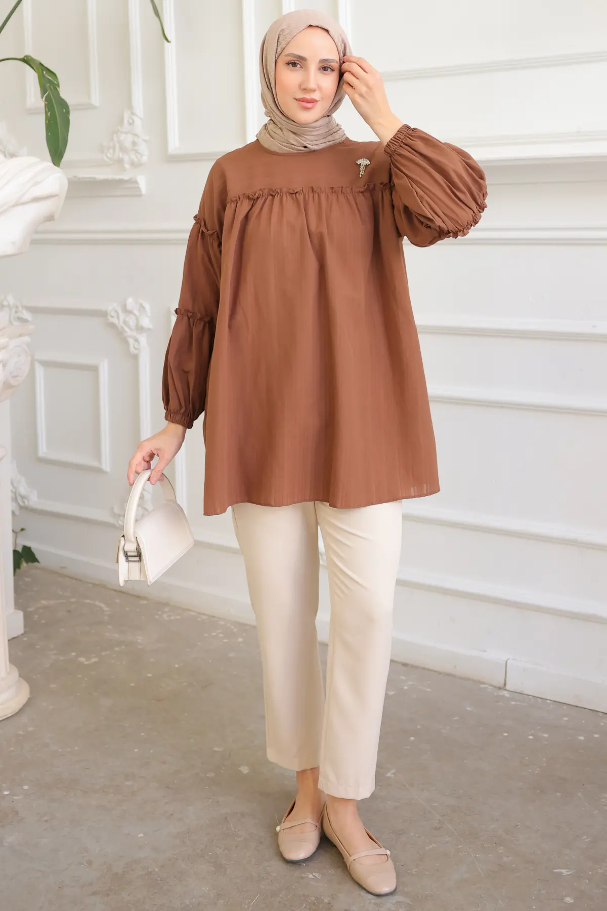 New Brooch Detailed Tunic-detail