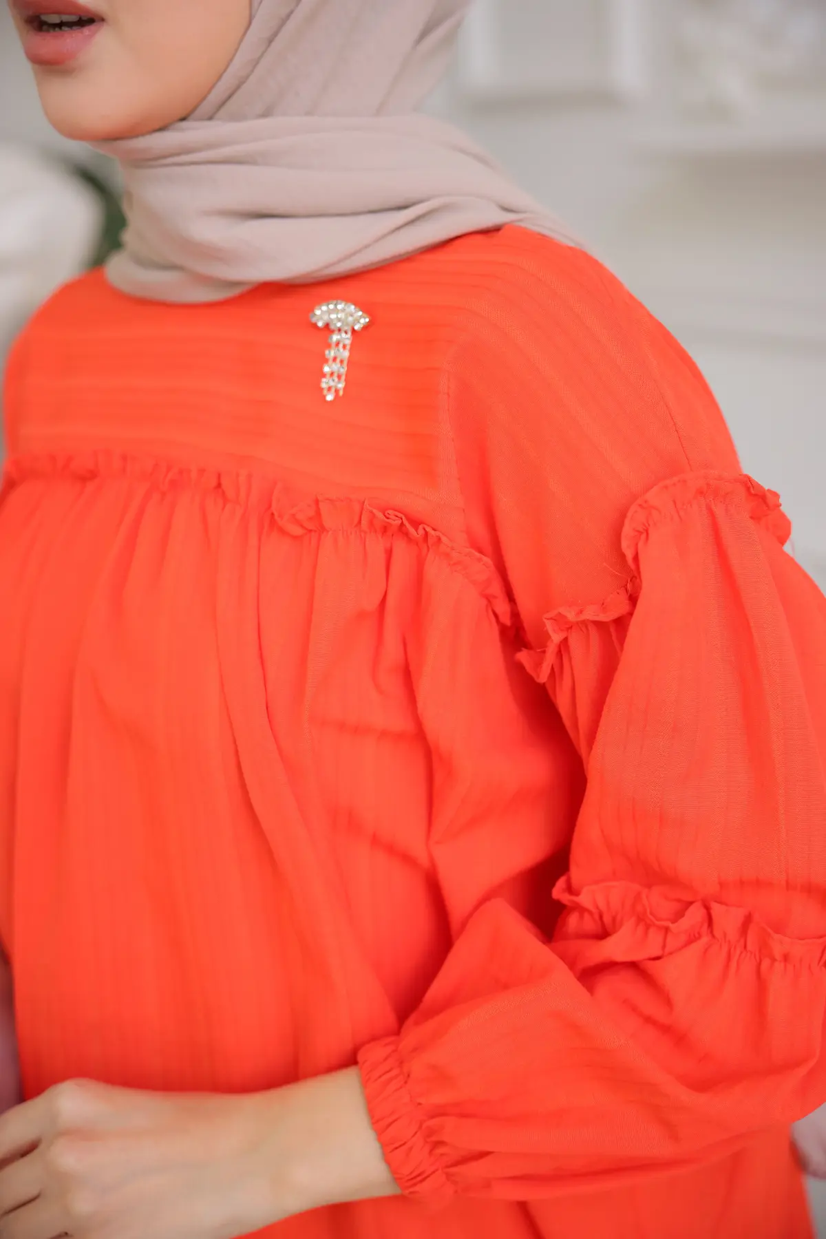 New Brooch Detailed Tunic-detail